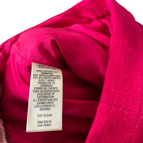 Juicy Couture Hot Pink Wool Tweed 2009 Mini Skirt Size: 0 Pockets Metal Buttons - Picture 8 of 8